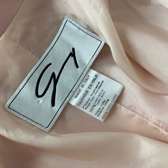 Genny Italy Jacket Pale Pink Blazer Shawl Collar Wool Gabardine US 6 Vintage 90s - Picture 7 of 9